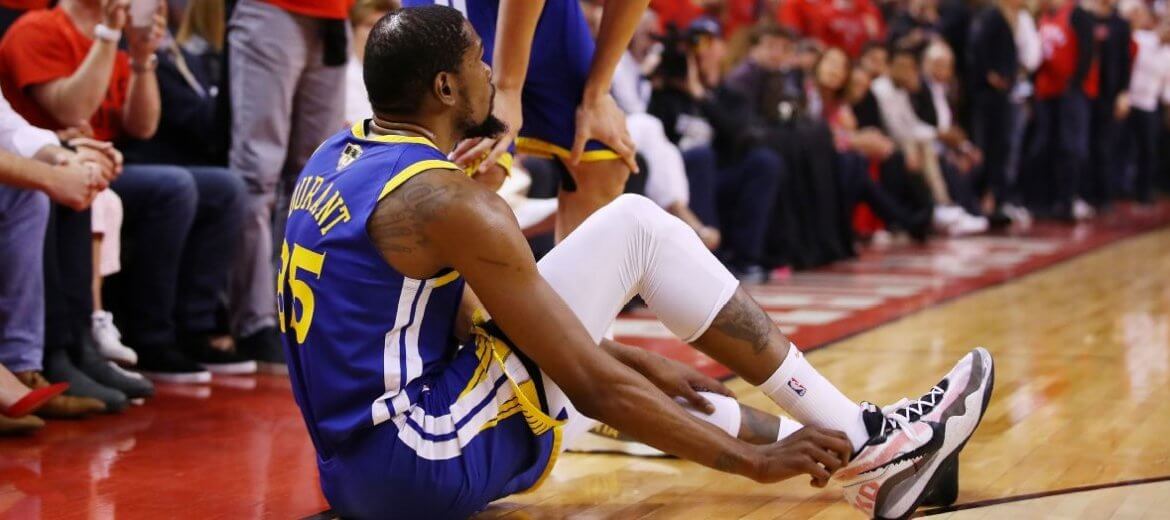 Kevin Durant With Hurt Ankle.